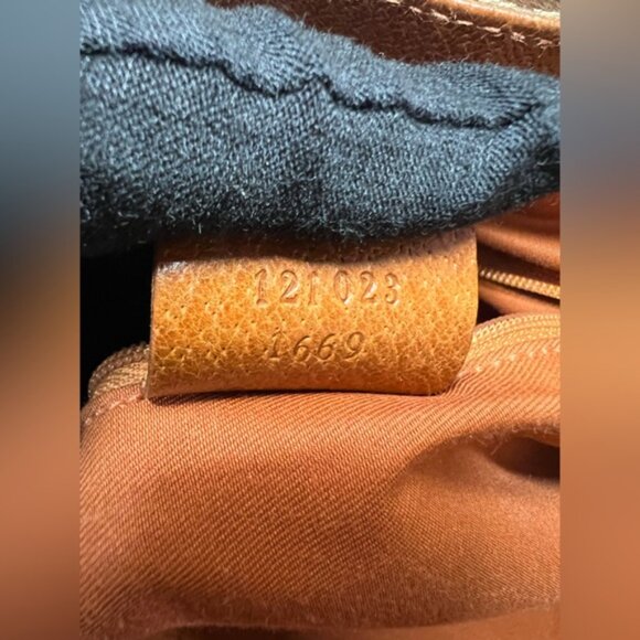 GUCCI-121023 1669 Monogram Canvas Tote Brown Leather Handle - Picture 13 of 13